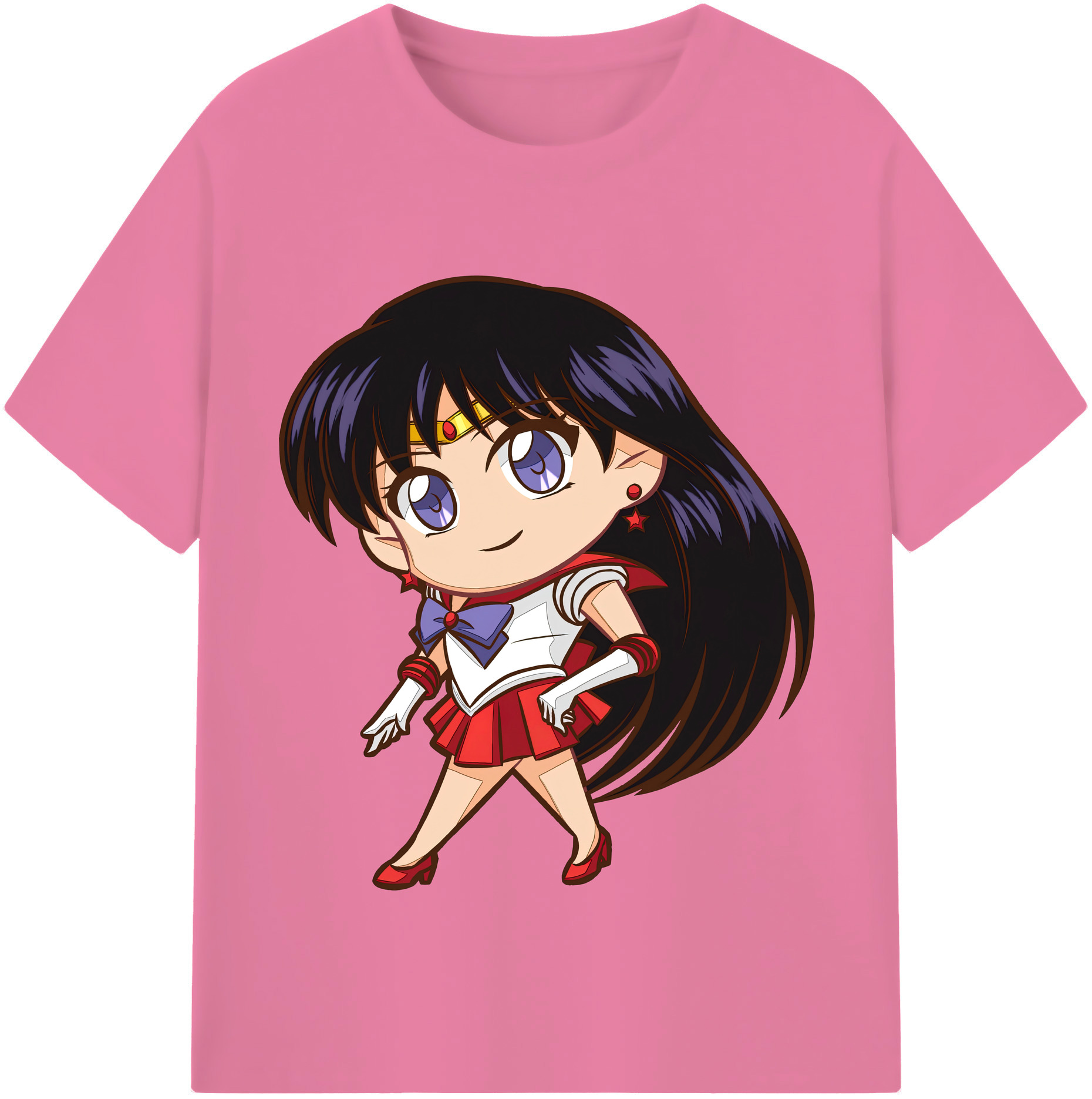 （画像用） 美少女戦士セーラームーン 火野レイ ひの レイ Sailor Moon Hino Rei （セーラーマーズ,Sailor Mars） 綿100％半袖Tシャツ（フロントプリント）